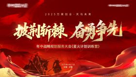 红色誓师大会活动背景板