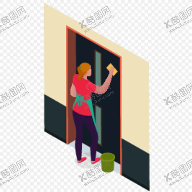 编号：67482901141918198608【酷图网】源文件下载-擦玻璃插画