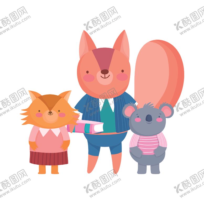编号：49725506232357337940【酷图网】源文件下载-手绘卡通动物