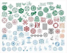 圆形花纹传统图案古典花纹图