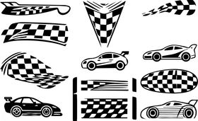 赛车元素图案集合