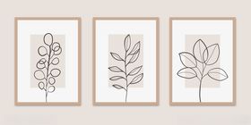 简约植物线条装饰画
