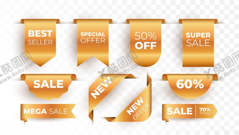 编号：94166311150048449365【酷图网】源文件下载-金色促销标签