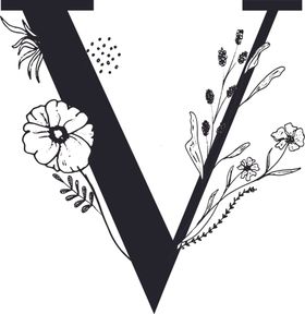 手绘花纹字母