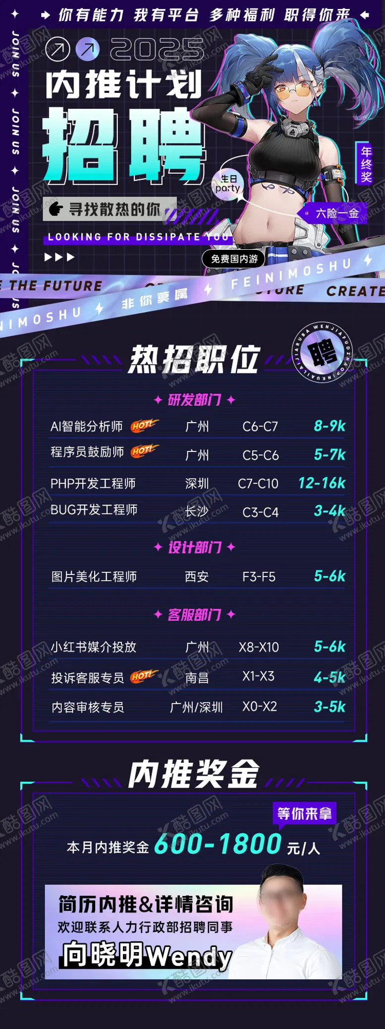 编号：69173509080625381322【酷图网】源文件下载-二次元潮流内推招聘海报