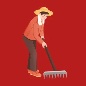 手绘卡通农民人物素材