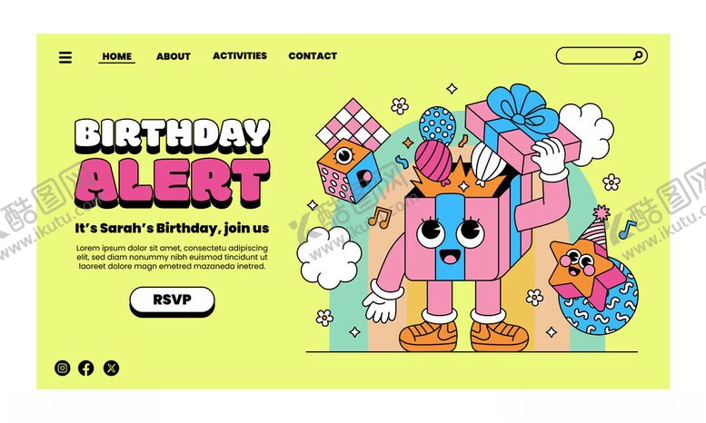 编号：43341111151252048823【酷图网】源文件下载-生日惊喜海报设计