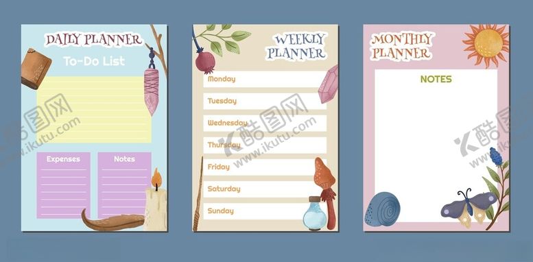 编号：73436011241324291156【酷图网】源文件下载-清新风格手账模板设计