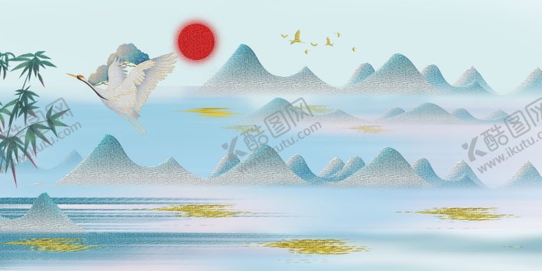 编号：28595604201632341027【酷图网】源文件下载-质感水墨意境山水