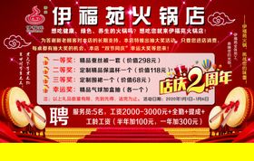 火锅店周年庆海报