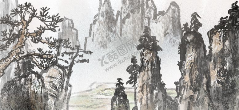 编号：81813410081658065136【酷图网】源文件下载-意境水墨山水