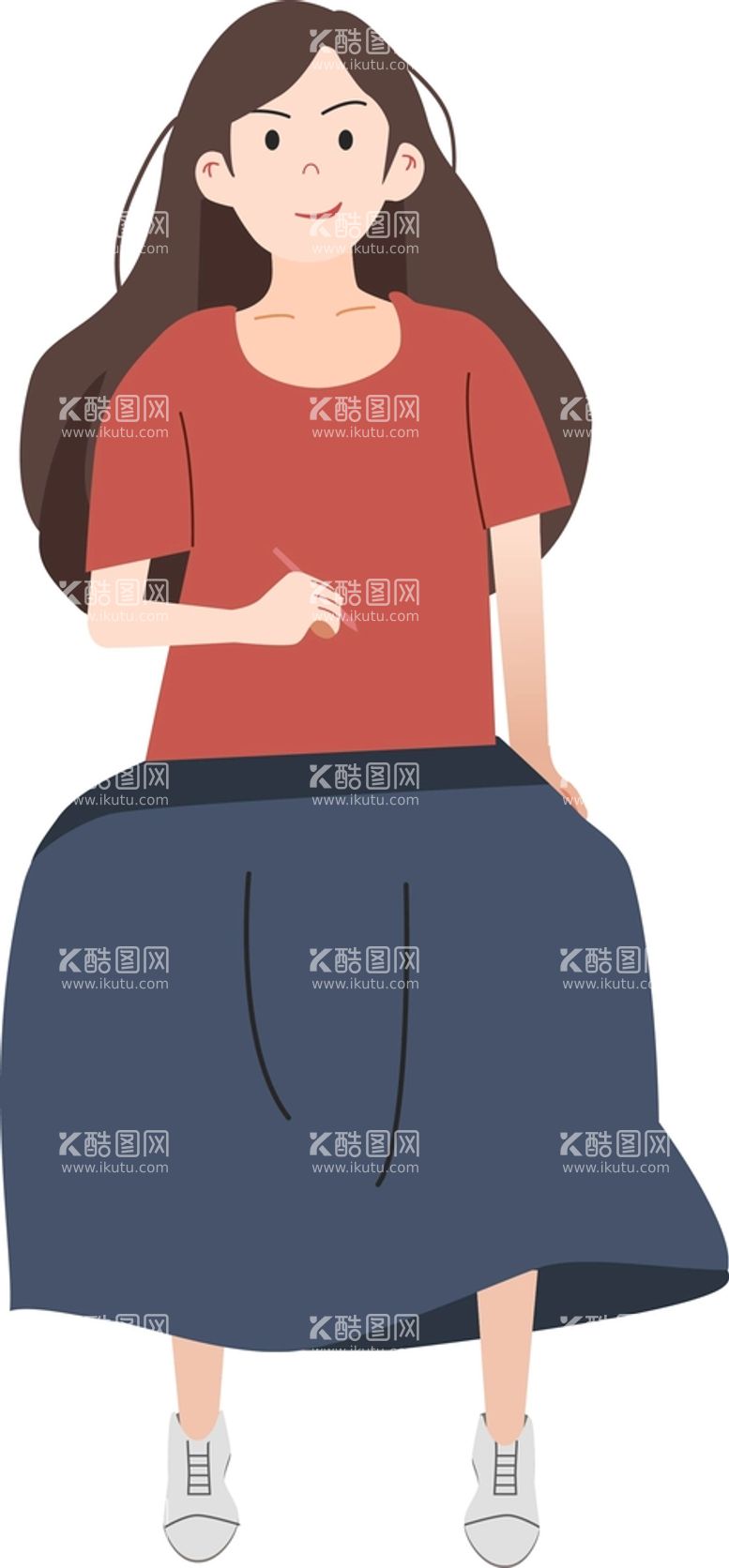 编号：79332311110636116695【酷图网】源文件下载-女人正坐姿矢量素材