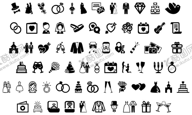编号：65153210312134101791【酷图网】源文件下载-婚礼图标