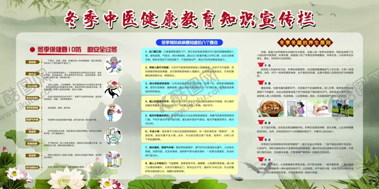 编号：09263709151314040638【酷图网】源文件下载-冬季中医健康教育知识宣传栏
