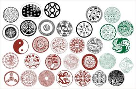 圆形花纹传统花边古典花纹