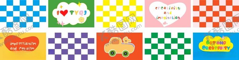 编号：17233109210316232090【酷图网】源文件下载-多彩卡通图案背景集合