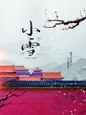 小雪海报冬天促销球立夏