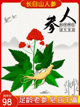 人参长白山鲜人参