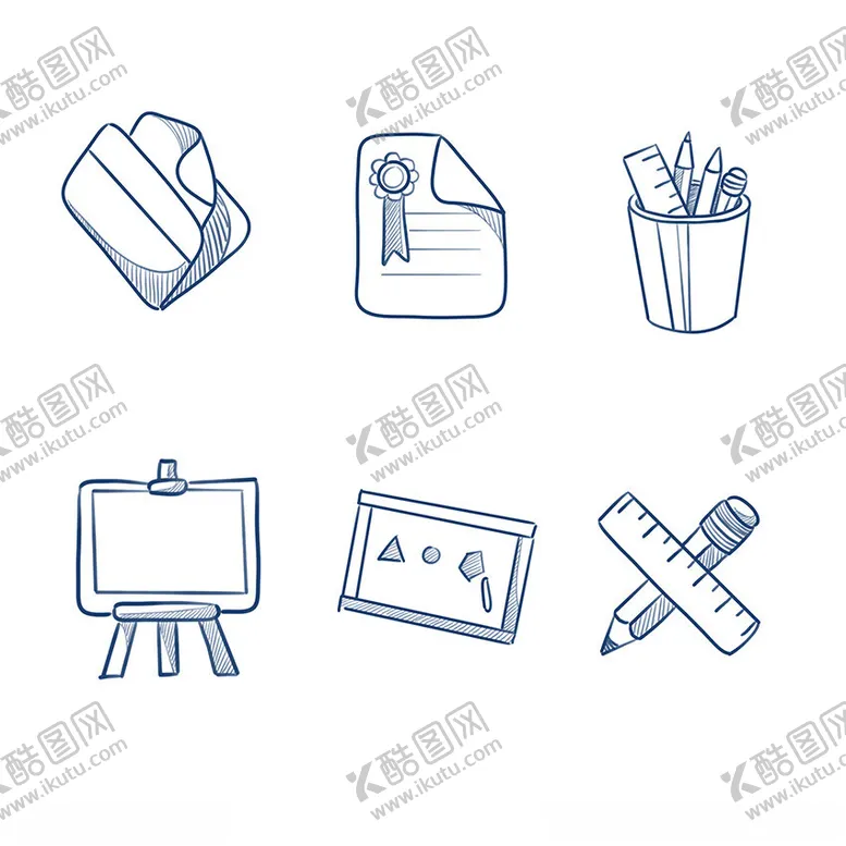编号：51916511302351503043【酷图网】源文件下载-手绘文具素材