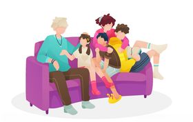 休闲办公卡通矢量插画