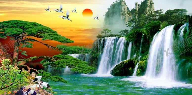 编号：59482909261150136442【酷图网】源文件下载-山水情装饰画