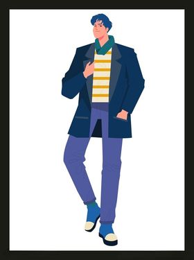 手绘男人男孩动画卡通卡通动画