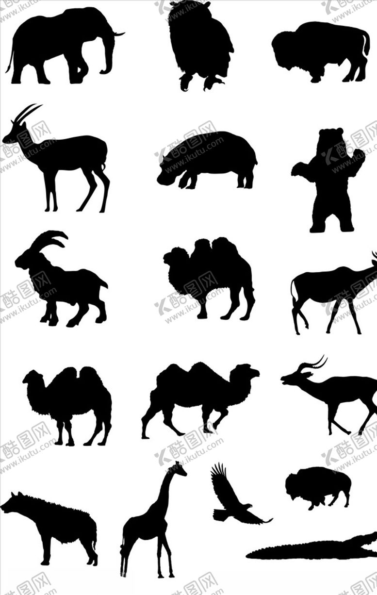 编号：39977109212323066388【酷图网】源文件下载-动物剪影