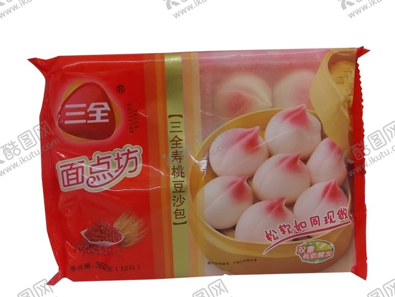 编号：81328910280300398305【酷图网】源文件下载-三全寿桃包360g