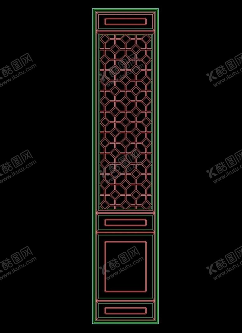 编号：78307812250228551405【酷图网】源文件下载-中式门窗CAD素材图块