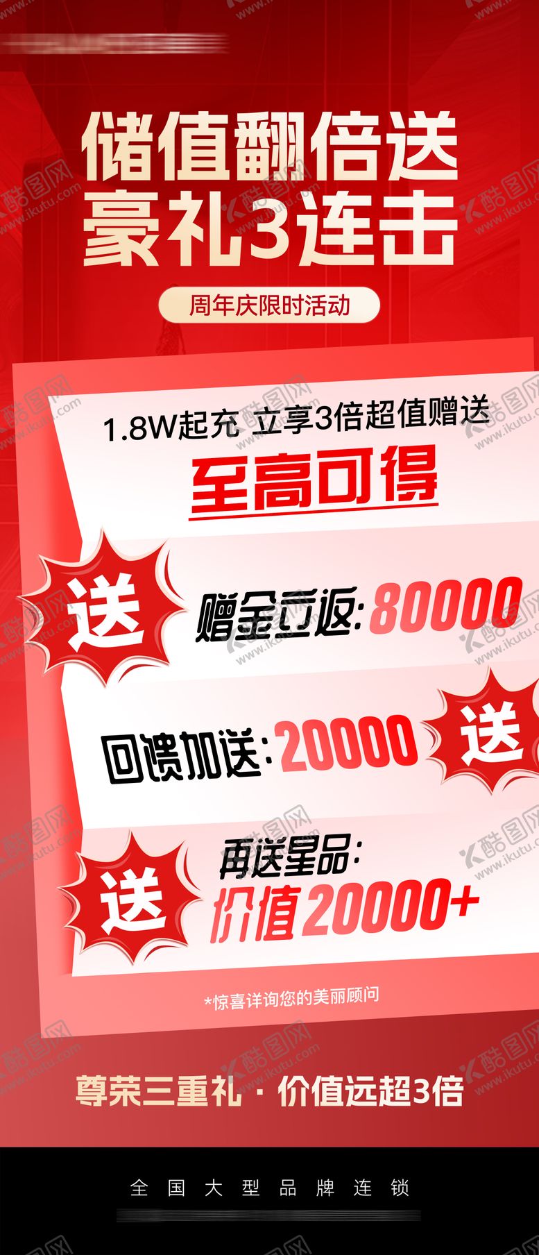 编号：44395110211813249397【酷图网】源文件下载-医美储值豪礼海报