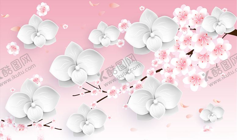 编号：95191204190441229940【酷图网】源文件下载-浮雕花梅花背景墙