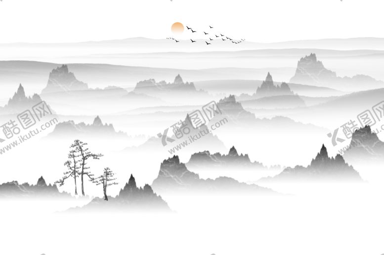 编号：35155507020821223231【酷图网】源文件下载-山水背景墙
