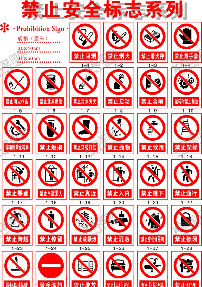 编号：47450504300747448584【酷图网】源文件下载-建筑工地禁止标识牌