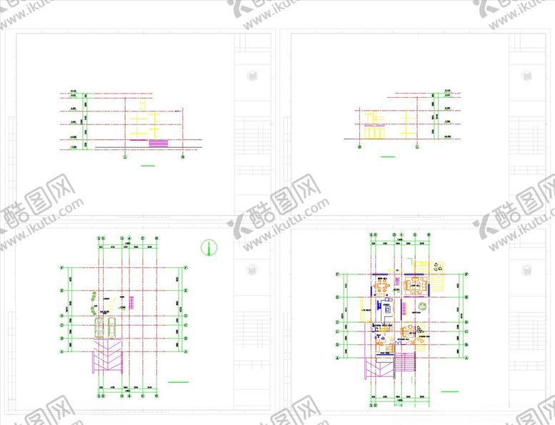 编号：14451709220255091111【酷图网】源文件下载-庭院式别墅施工图