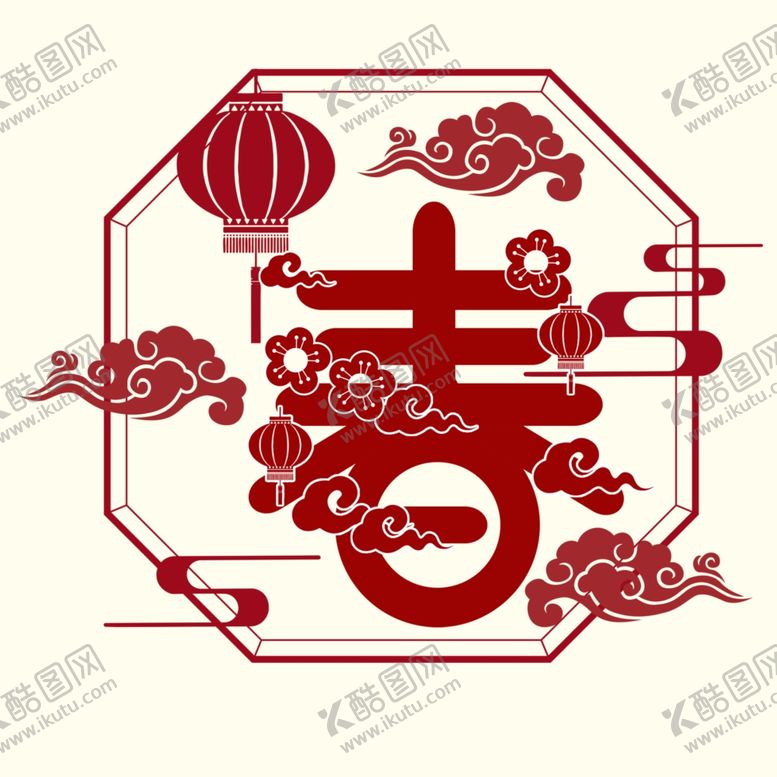 编号：40213010041449431607【酷图网】源文件下载-新年装饰图案元素红色