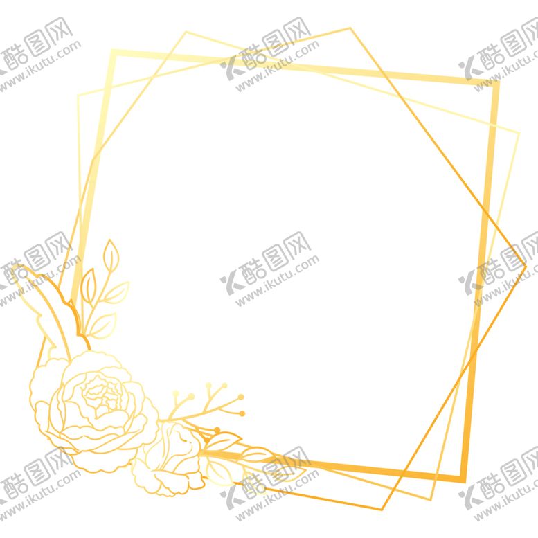 编号：79310001220210003641【酷图网】源文件下载-金色边框植物花环