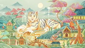 虎年插画海报