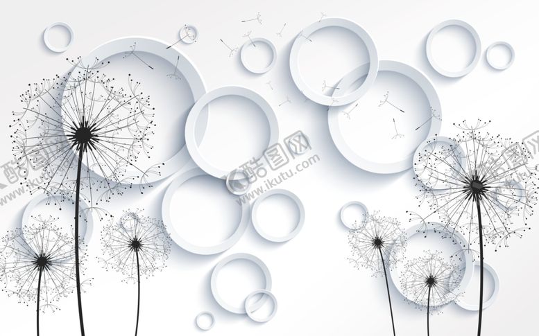 编号：74057310030950439751【酷图网】源文件下载-蒲公英圆圈背景墙