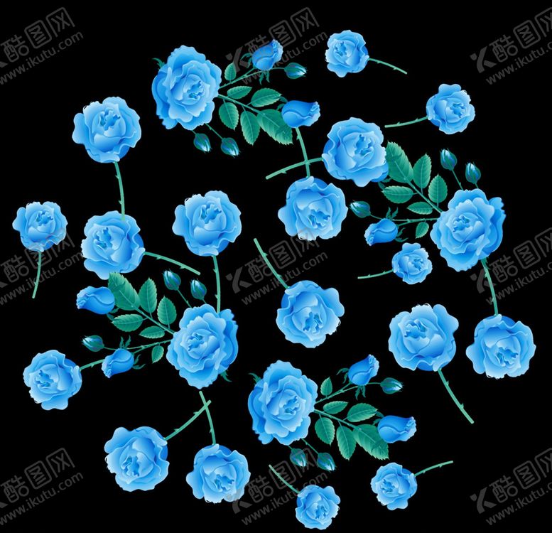 编号：26065504180007064085【酷图网】源文件下载-花花朵蓝色花