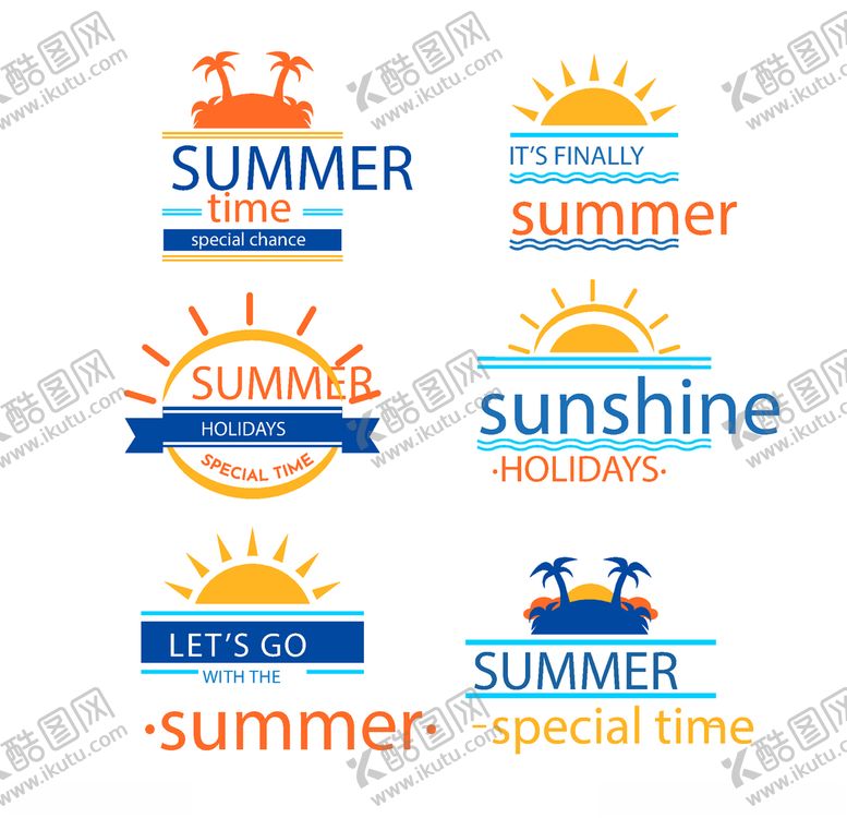编号：62035709150423026547【酷图网】源文件下载-彩色夏季度假标签设计矢量