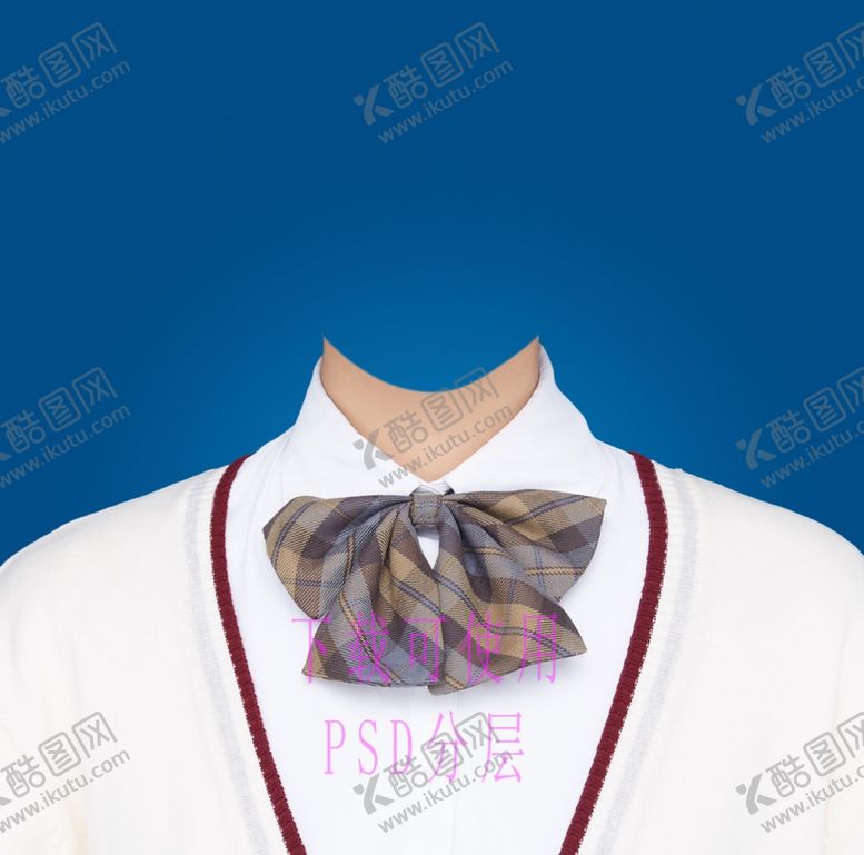 编号：94033102060521284388【酷图网】源文件下载-女款衬衫领结证件照衣服素材