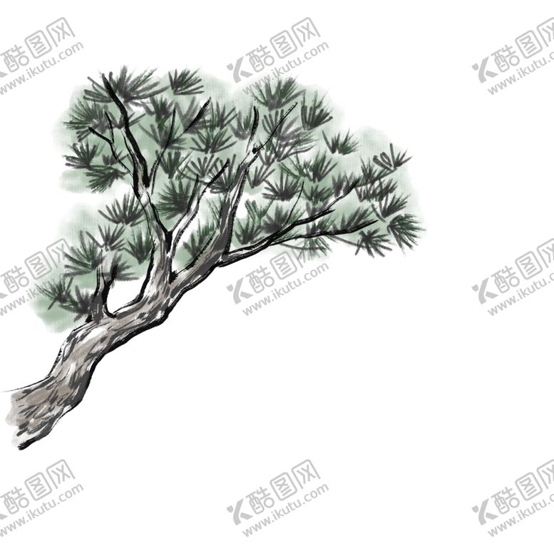 编号：96734909222100284770【酷图网】源文件下载-水墨中国风迎客松