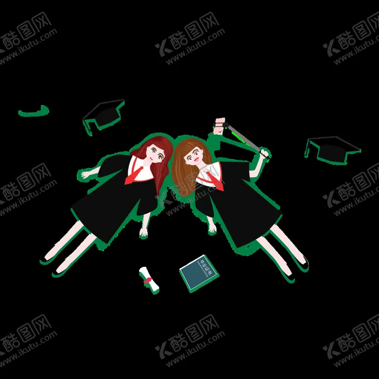 编号：13275410061048439348【酷图网】源文件下载-毕业季学士服 卡通人物