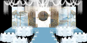 水墨新中国风婚礼设计背景