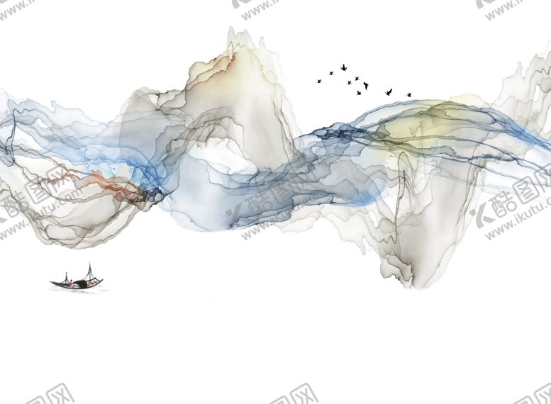 编号：55656610071722013170【酷图网】源文件下载-抽象水墨山水背景墙