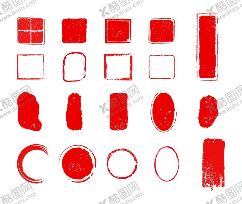 编号：13243609230407065942【酷图网】源文件下载-红色印章古典印章毛笔笔刷