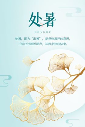 处暑二十四节气唯美创意海报