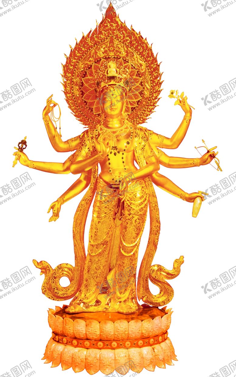 编号：67796309192042507142【酷图网】源文件下载-千手观音金色像