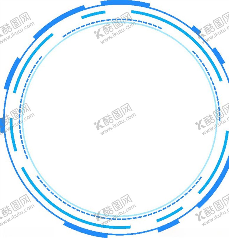 编号：58969306282310026378【酷图网】源文件下载-蓝色科技通用圆圈边框