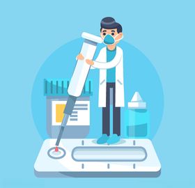 矢量卡通科学实验人物